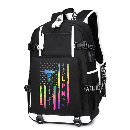 LPN Nurse Flag Backpack