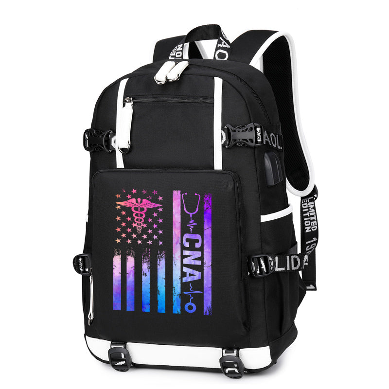 CNA Nurse Flag Backpack