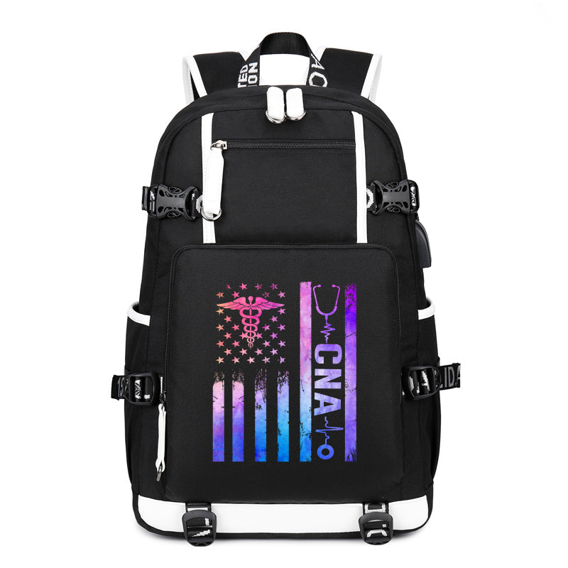 CNA Nurse Flag Backpack