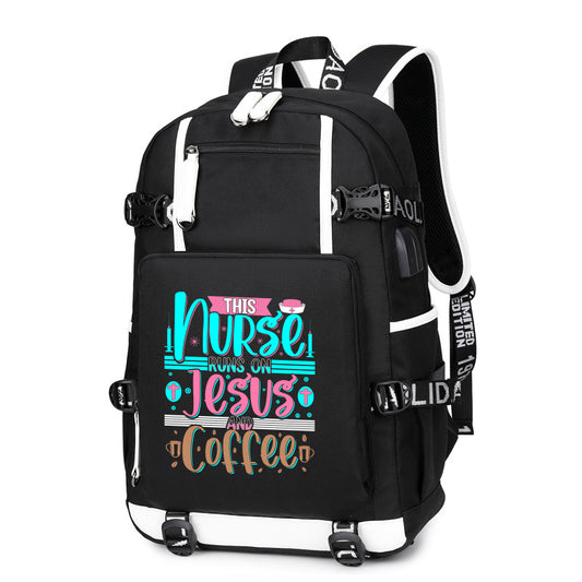 Nurse Coffee Jesus Backpack