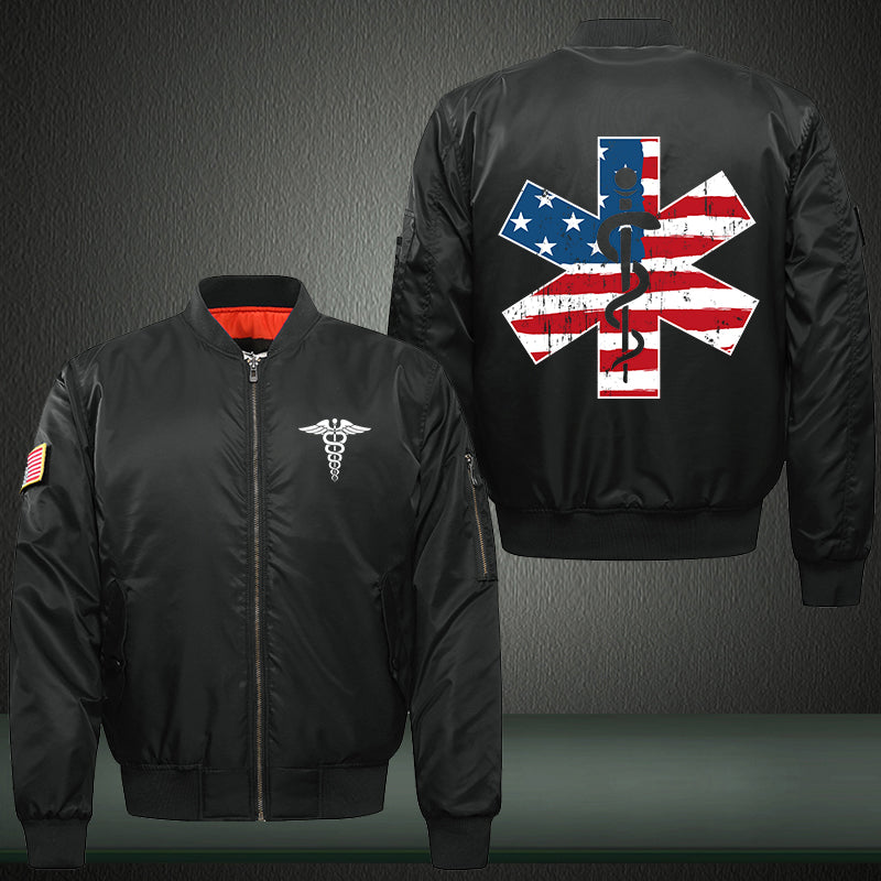 Nurse US Flag Bomber Jacket