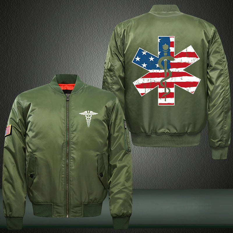 Nurse US Flag Bomber Jacket