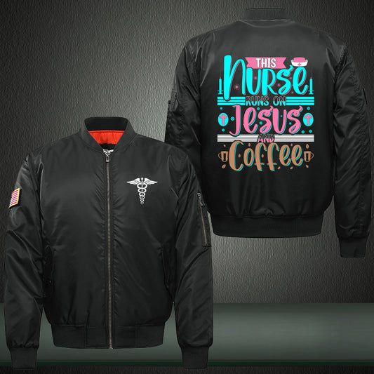 Nurse Coffee Jesus Bomber Jacket