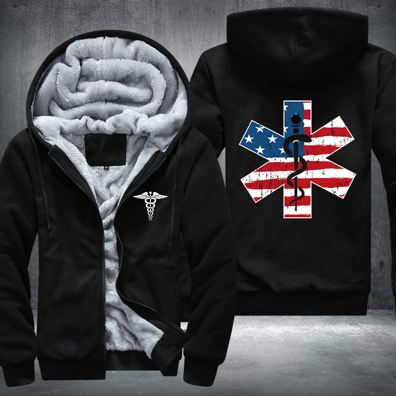 Nurse US Flag Fleece Jacket