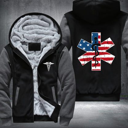 Nurse US Flag Fleece Jacket