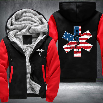 Nurse US Flag Fleece Jacket