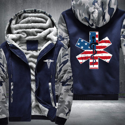 Nurse US Flag Fleece Jacket