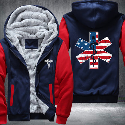 Nurse US Flag Fleece Jacket