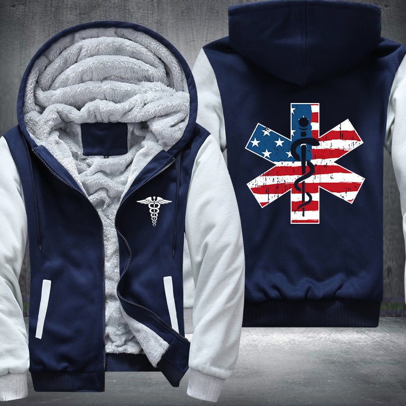 Nurse US Flag Fleece Jacket