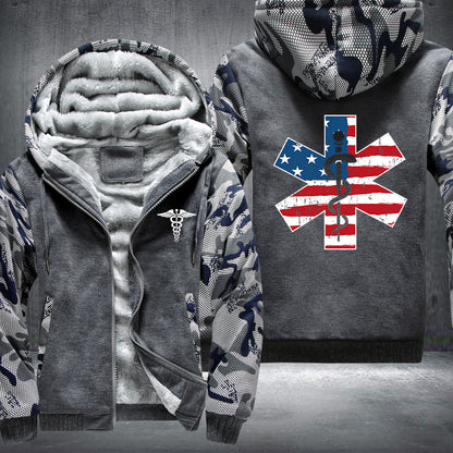 Nurse US Flag Fleece Jacket