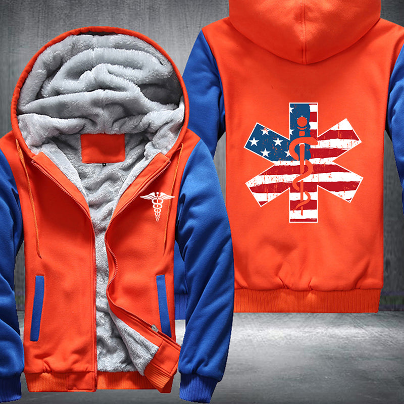 Nurse US Flag Fleece Jacket