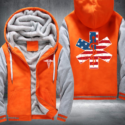 Nurse US Flag Fleece Jacket