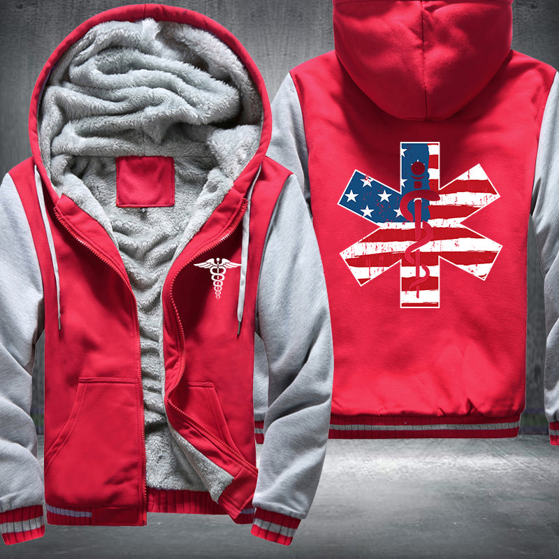 Nurse US Flag Fleece Jacket