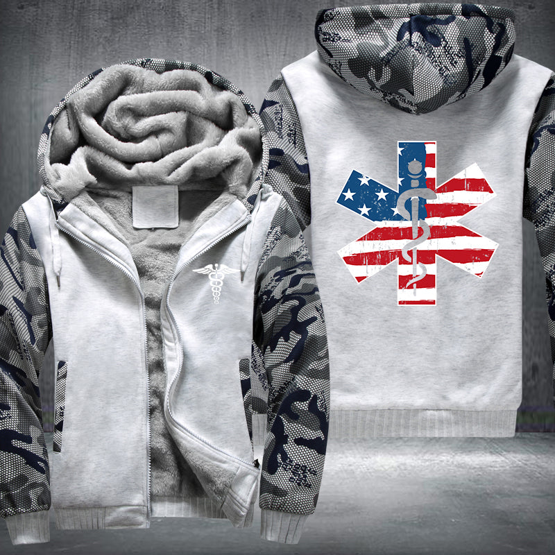 Nurse US Flag Fleece Jacket