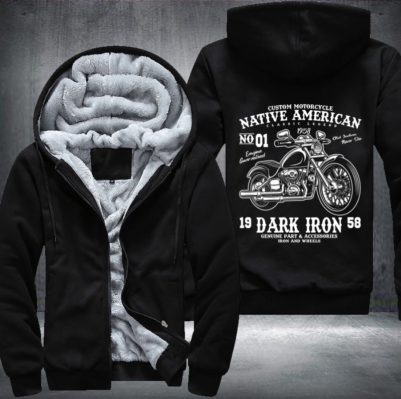 Motorcycle native American Fleece Jacket