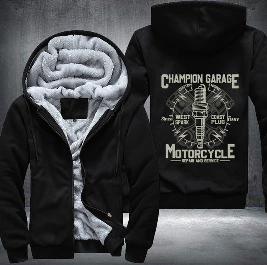 Garage motorcycle repair and service Fleece Jacket