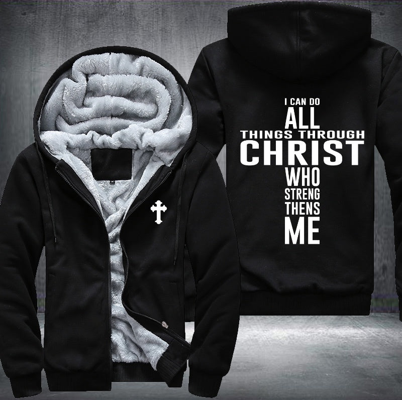 christ who strengthens me Fleece Jacket