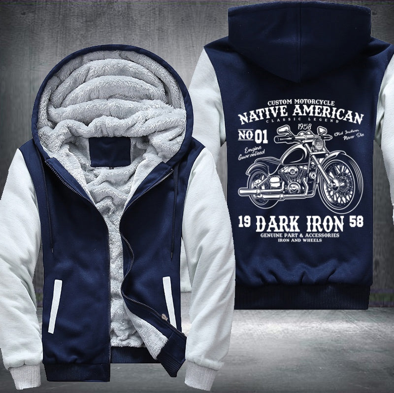 Motorcycle native American Fleece Jacket