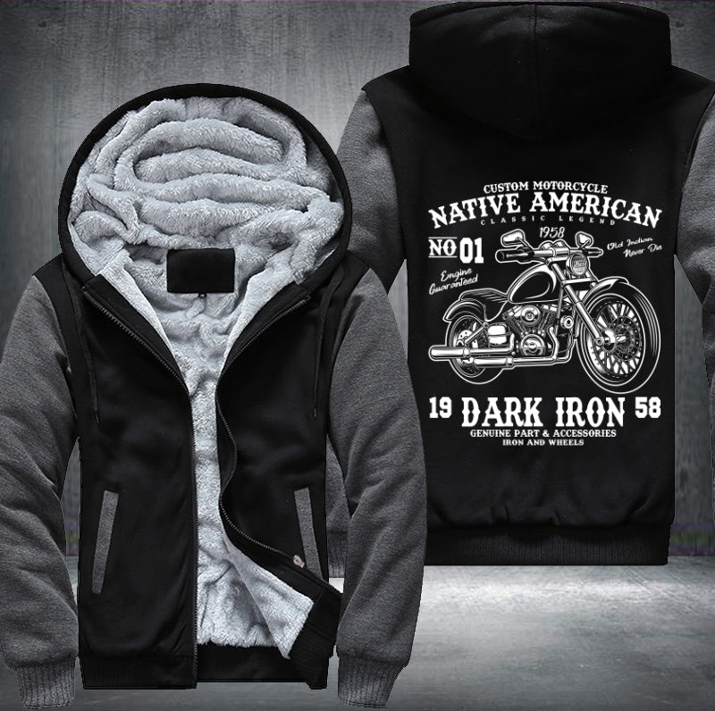 Motorcycle native American Fleece Jacket