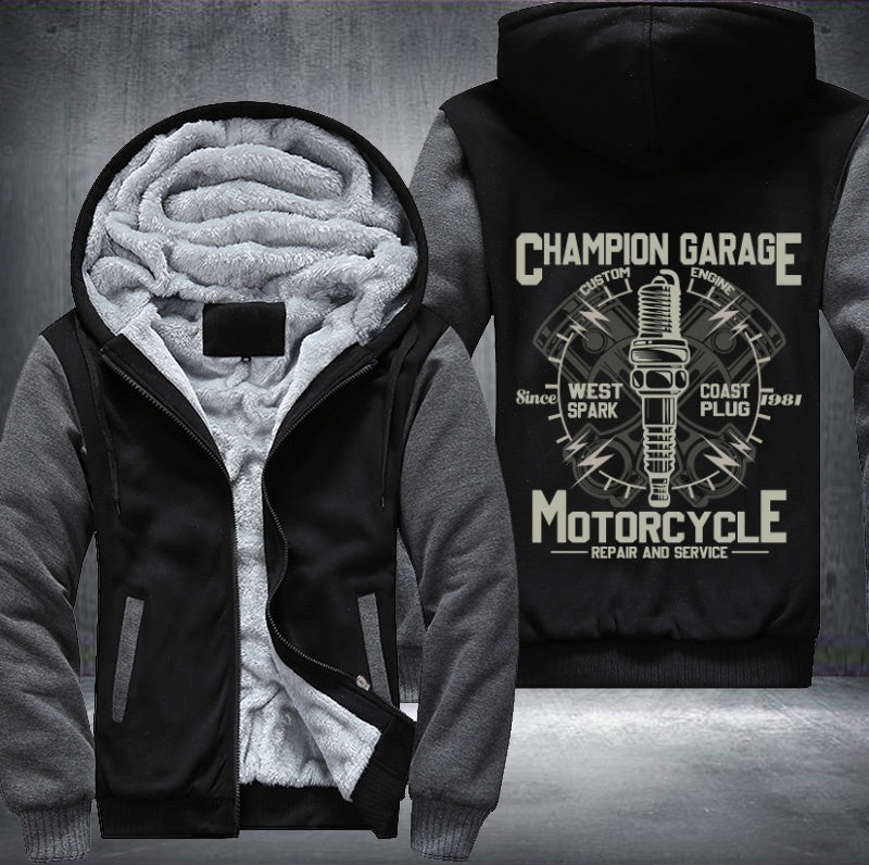 Garage motorcycle repair and service Fleece Jacket