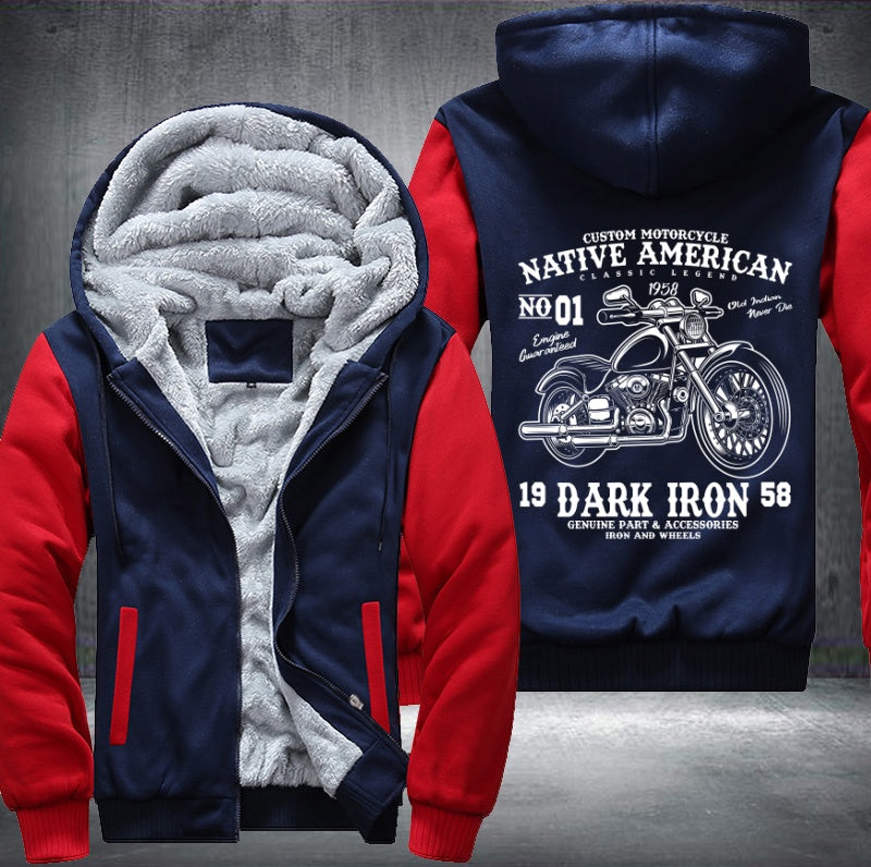 Motorcycle native American Fleece Jacket