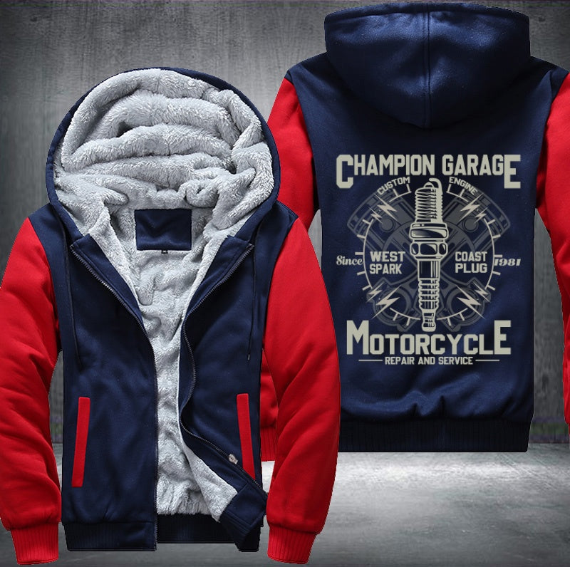 Garage motorcycle repair and service Fleece Jacket