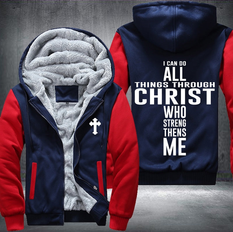 christ who strengthens me Fleece Jacket